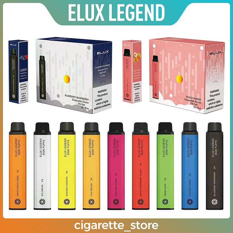 Newest Elux Legend Disposable E cigarettes 3500Puffs Vape Pen 1500mAh Battery Vaporizer Stick Vapor Kit 10ml Pre-filled Cartridge Device VS
Newest Elux Legend Disposable E cigarettes 3500Puffs Vape Pen 1500mAh Battery Vaporizer Stick Vapor Kit 10ml Pre-filled Cartridge Device VS