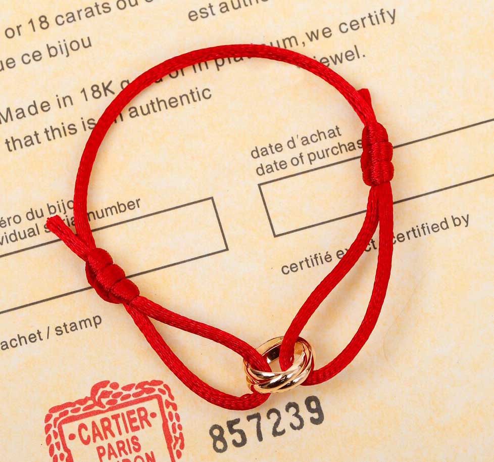Charm bracelet with red handmade rope in 18k gold plated for women engagement jewelry gift PS3091