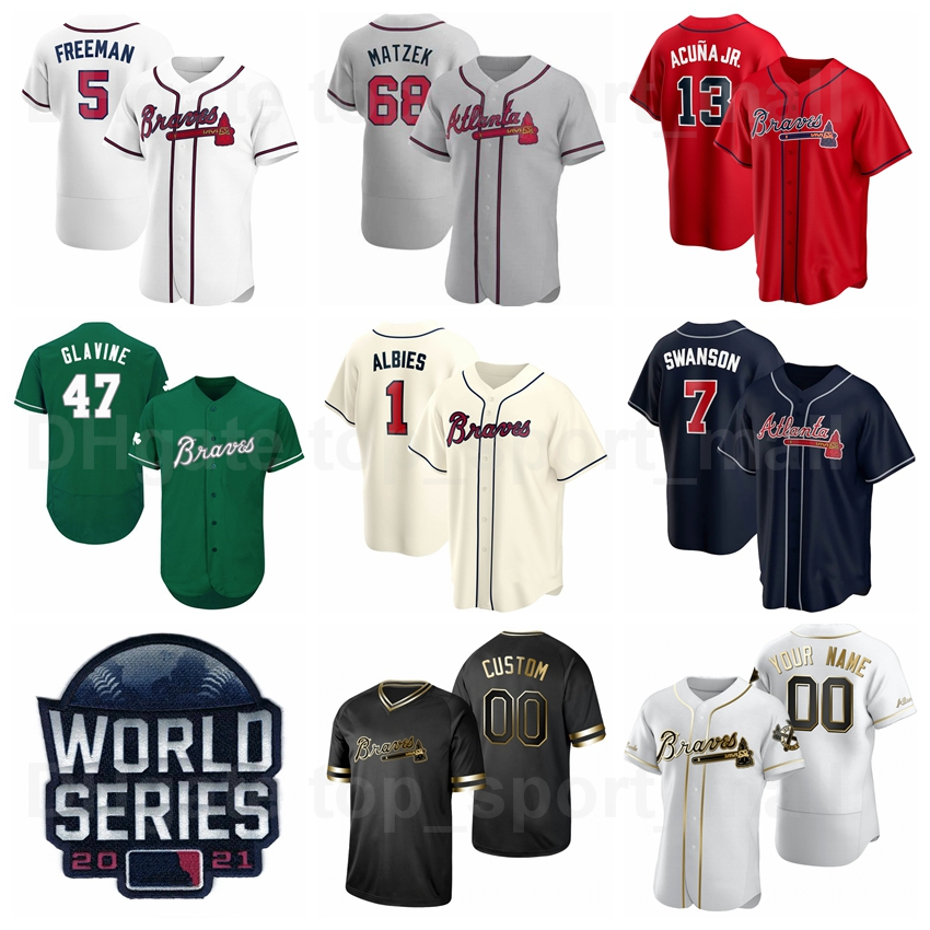 2021 World Series Baseball 5 Freddie Freeman Jersey 20 Marcell Ozuna 13 Ronald Acuna Jr 1 Ozzie Albies 7 Dansby Swanson 8 Eddie Rosario Navy Blue Red White Grey Beige, Women cool base
2021 World Series Baseball 5 Freddie Freeman Jersey 20 Marcell Ozuna 13 Ronald Acuna Jr 1 Ozzie Albies 7 Dansby Swanson 8 Eddie Rosario Navy Blue Red White Grey Beige, Women cool base