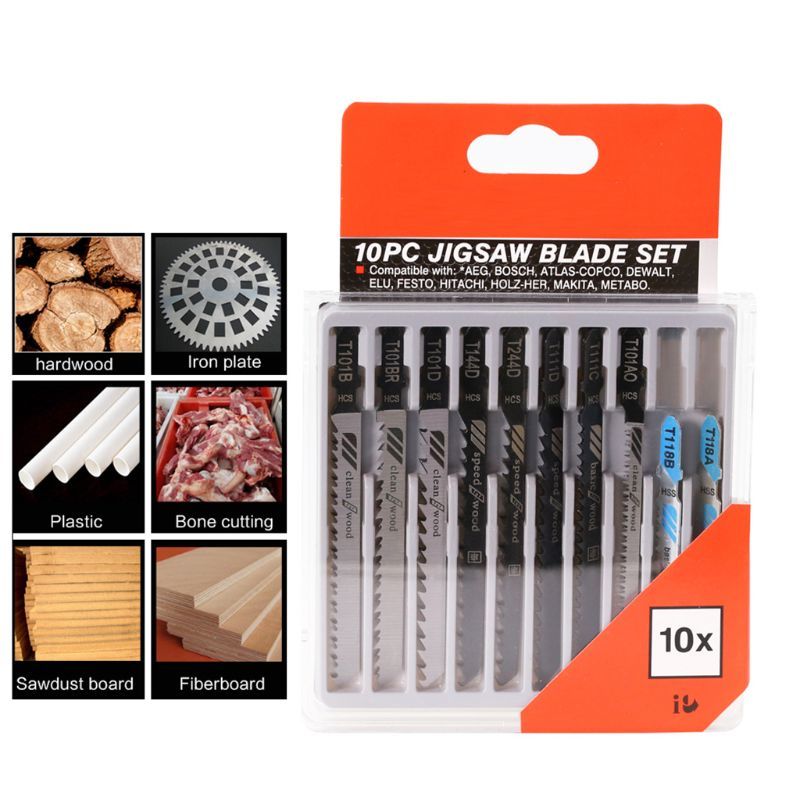 10 Pcs T118A T118B T101AO T111C T111D T24D T144D T101D T101BR T101B Jigsaw Blade