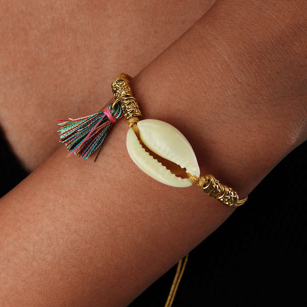 Hand catenary Bohemian national style natural shell bracelet accessories rope woven Bracelet, Black
Hand catenary Bohemian national style natural shell bracelet accessories rope woven Bracelet, Black