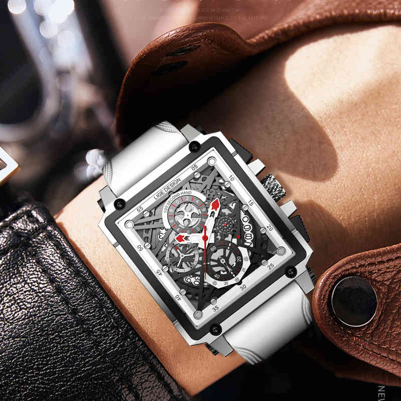 LIGE Men Square Watch Top Brand Luxury Silicone Waterproof Quartz Watches For Men Fashion Male Clock Sport Wrist Watch +Box 210517, Leather silver black
LIGE Men Square Watch Top Brand Luxury Silicone Waterproof Quartz Watches For Men Fashion Male Clock Sport Wrist Watch +Box 210517, Leather silver black
