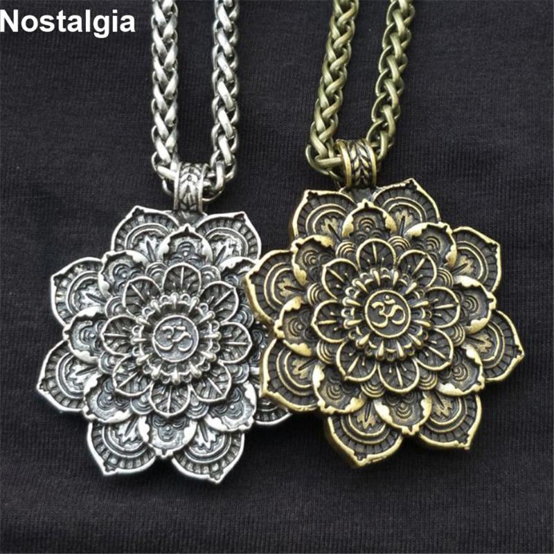 Pendant Necklaces Nostalgia Yoga OM Mandala Women Flower Spiritual Neckace Religious Jewelry, Silver
Pendant Necklaces Nostalgia Yoga OM Mandala Women Flower Spiritual Neckace Religious Jewelry, Silver