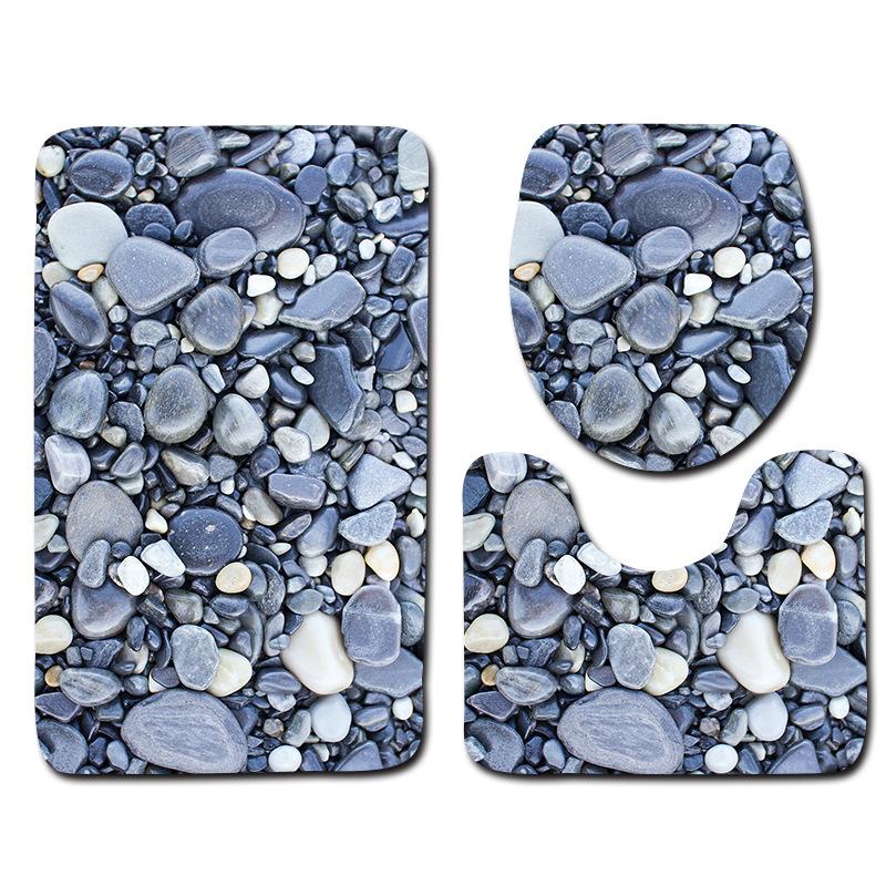 Printing Colorful Stone Bathroom Carpet Rugs Memory Foam Soft Non-Slip Absorbent Bath Mat Shower Room Foot Toilet Floor Mats