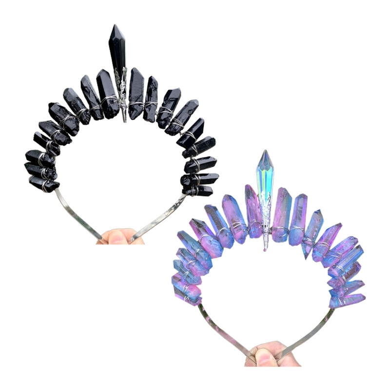 Natural Raw Crystal Column Forehead Headband Multicolor Quartz Jewelry Tiara Crown Wedding Bridal Party Hair Accessories
Natural Raw Crystal Column Forehead Headband Multicolor Quartz Jewelry Tiara Crown Wedding Bridal Party Hair Accessories
