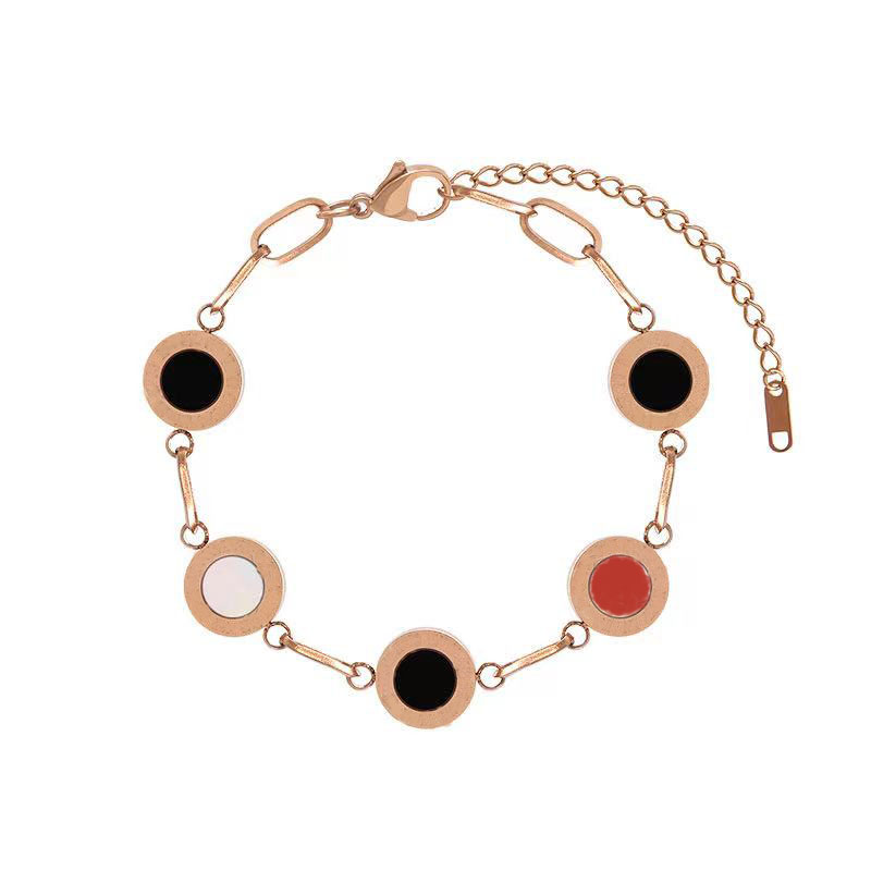 Fashion rose gold double-sided color adjustable bracelet jewelry creative ring agate bracelet jewelry, Black
Fashion rose gold double-sided color adjustable bracelet jewelry creative ring agate bracelet jewelry, Black