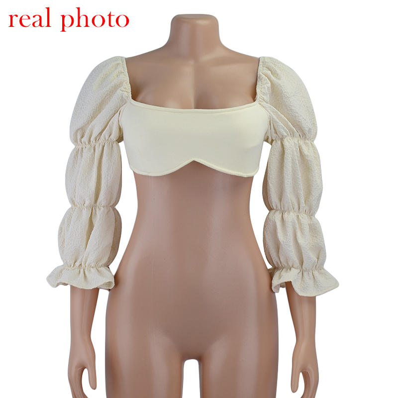 Square Collar Fashion Wave Lantern Sleeve Blouse Shirts Sexy Baless Summer Cropped Top Blouse Women Blusas Chichigh quality, Apricot
Square Collar Fashion Wave Lantern Sleeve Blouse Shirts Sexy Baless Summer Cropped Top Blouse Women Blusas Chichigh quality, Apricot