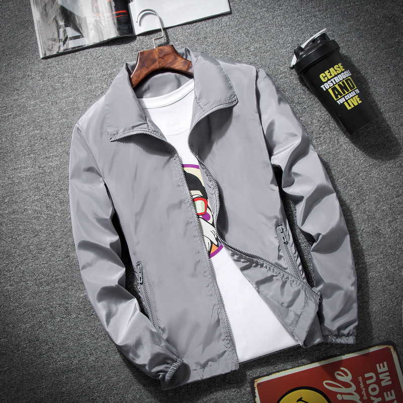 Spring and Autumn Fashion Solid Color Jacket Men's Windbreaker Zipper Thin Jacket Men Clothing Men's Casual Jacket 7XL 210819wtt