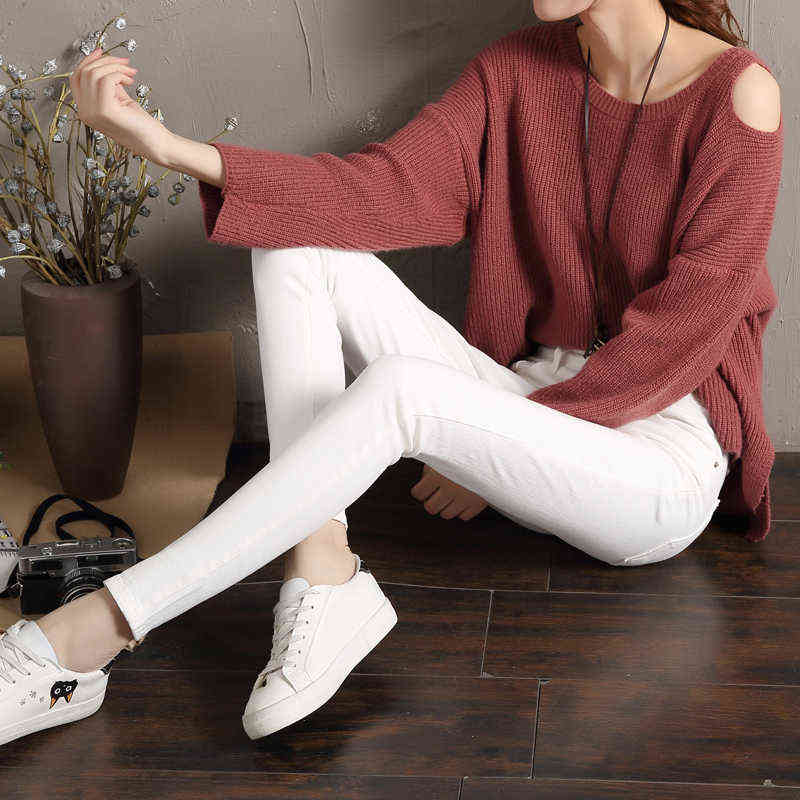 Jeans for Women black White High Waist Woman Elastic Stretch female denim skinny pencil pants 211112
