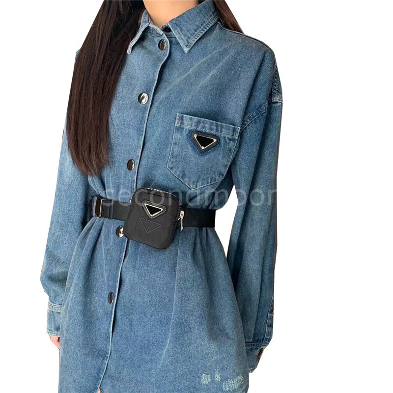 Womens Designers Denim Dress Long Sleeve Lapel Dresses Women Casual Shirt Skirt Triangle Badge Pockets Fashion Skirts, Blue 
Womens Designers Denim Dress Long Sleeve Lapel Dresses Women Casual Shirt Skirt Triangle Badge Pockets Fashion Skirts, Blue