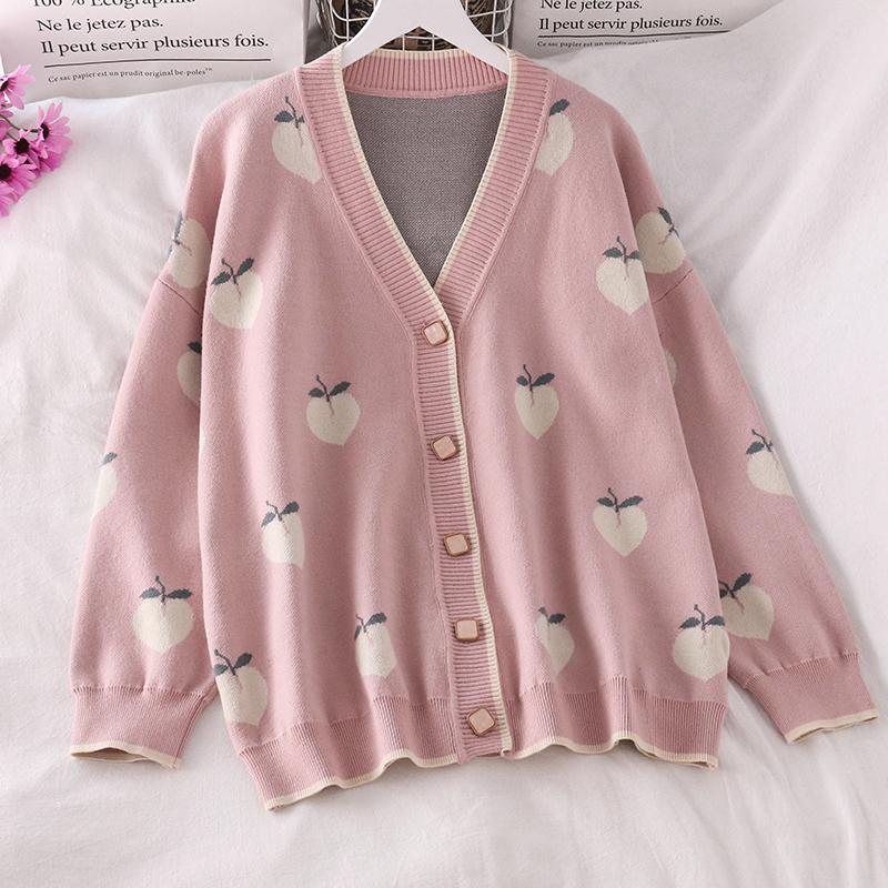 Women's Knits & Tees Sueters Mujer Japan Style Fashion Sweet Autumn V Neck Peach Cardigan Knitted Jacket Jumpers Long Sleeve Sweater Pull Fe, White
Women's Knits & Tees Sueters Mujer Japan Style Fashion Sweet Autumn V Neck Peach Cardigan Knitted Jacket Jumpers Long Sleeve Sweater Pull Fe, White