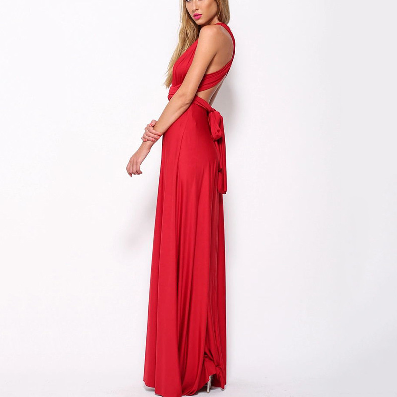 Summer Sexy Women Maxi Dress Red infinity Long Dress Multiway Bridesmaids Convertible Wrap Party Dresses Robe Longue Femme 210409
