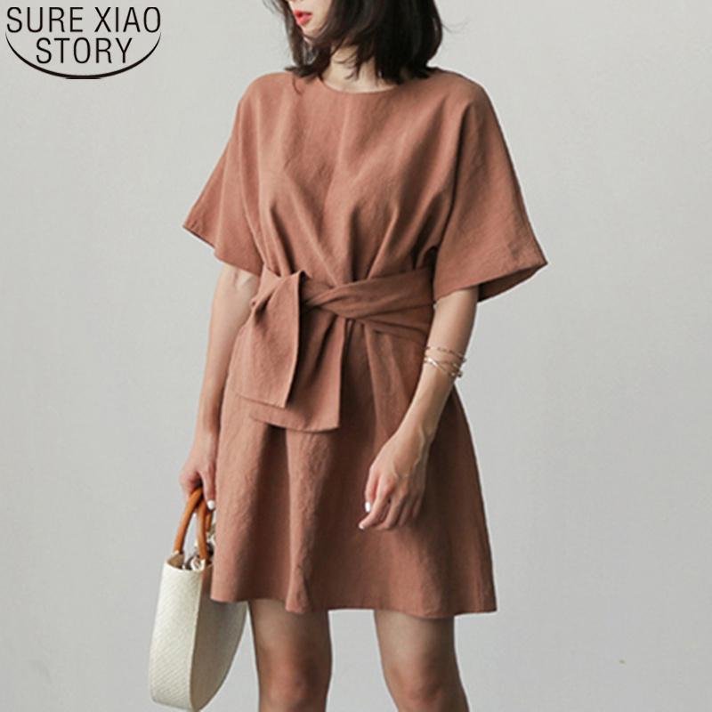 Casual Dresses Lace Up High Waist Short Sleeve Summer Dress 2022 Solid Cotton Women Vintage Korean Loose O-neck Party Mini 9865, Black;gray
Casual Dresses Lace Up High Waist Short Sleeve Summer Dress 2022 Solid Cotton Women Vintage Korean Loose O-neck Party Mini 9865, Black;gray