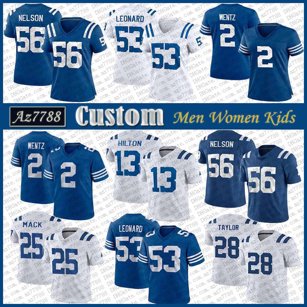 2 Carson Wentz 53 Darius Leonard Custom Men Women Kids IND Football jersey 28 Jonathan Taylor 56 Quenton Nelson 13 T.Y. Hilton DeForest Buckner Kwity Paye Kenny Moore II, Picture
2 Carson Wentz 53 Darius Leonard Custom Men Women Kids IND Football jersey 28 Jonathan Taylor 56 Quenton Nelson 13 T.Y. Hilton DeForest Buckner Kwity Paye Kenny Moore II, Picture