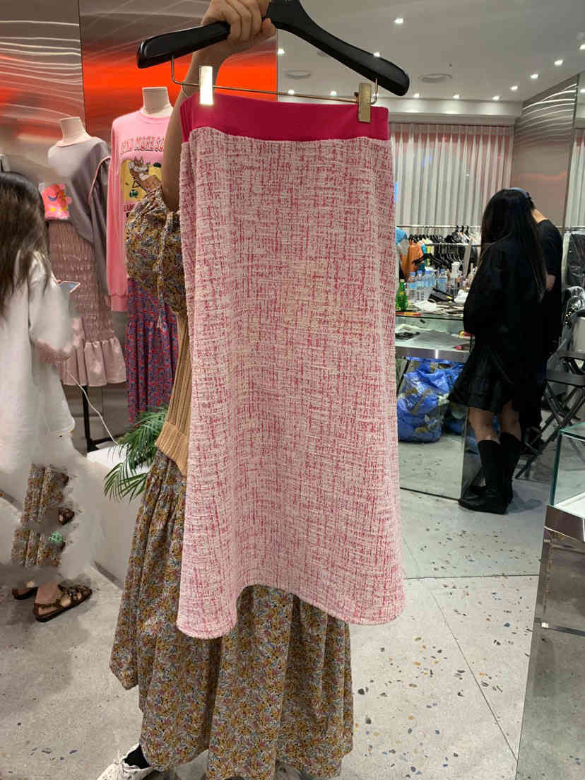 Nomikuma Fashion Contrast Color Women Skirt Korean High Waist Autumn New Skirts Elegant Causal Faldas Mujer Moda 6C656 210427