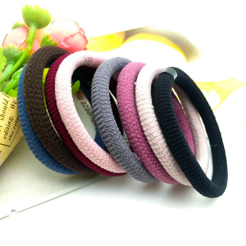 Women Girls Colorful Nylon Elastic Hair Ties Bands Ponytail Holder Rubber Band Headband Hairs Accessories 0361