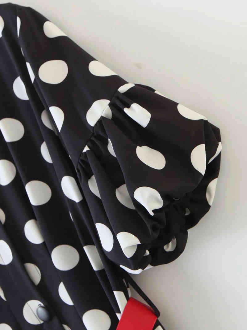 boho women elegant dots print belt dress casual female long dresses sweet bohemia vestidos cute girls chic 210430