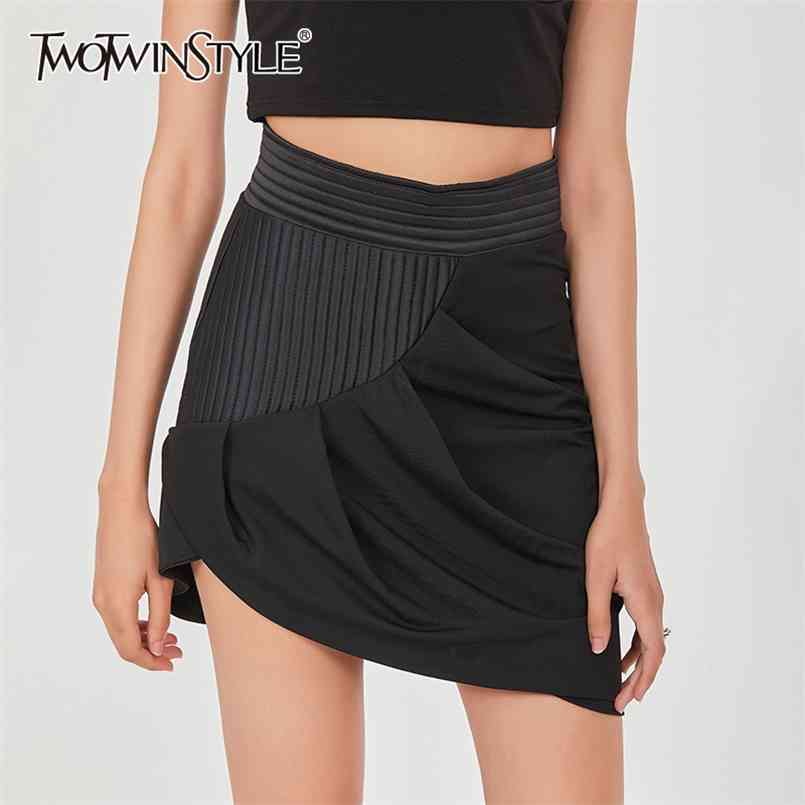 Black Skirt For Women High Waist Patchwork Ruched Asymmetrical Hem Loose Mini Skirts Female Clothing 210521
Black Skirt For Women High Waist Patchwork Ruched Asymmetrical Hem Loose Mini Skirts Female Clothing 210521