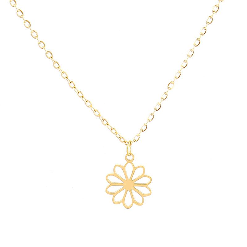 Pendant Necklaces Trendy Women's Stainless Steel Necklace For Women Flower Chain Choker Jewelry, Silver
Pendant Necklaces Trendy Women's Stainless Steel Necklace For Women Flower Chain Choker Jewelry, Silver