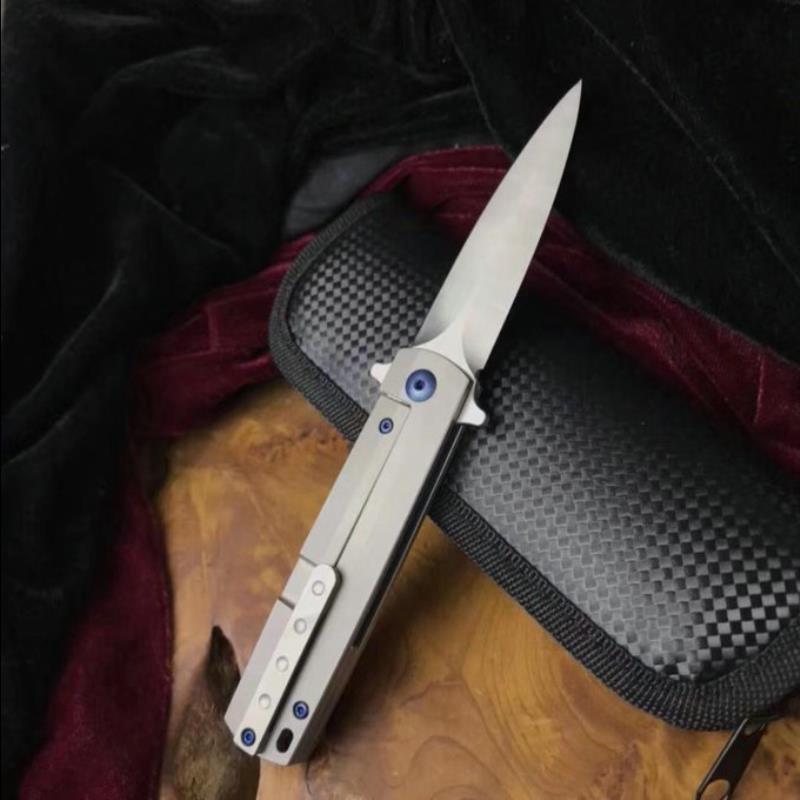 Alloy EDC Bearing Folding Promotion Flipper Handle Satin Spear Point Blade Knife TC4 Titanium 14C28N Ball Pocket Knives Ejnde
Alloy EDC Bearing Folding Promotion Flipper Handle Satin Spear Point Blade Knife TC4 Titanium 14C28N Ball Pocket Knives Ejnde