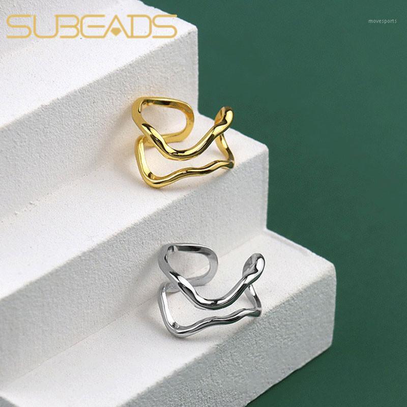 Cluster Rings Subeads 925 Sterling Silver Irregular Double Line Open For Women Female Finger Geometric Adjustable Fine Jewelry1
Cluster Rings Subeads 925 Sterling Silver Irregular Double Line Open For Women Female Finger Geometric Adjustable Fine Jewelry1