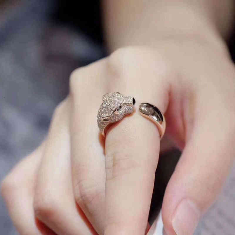 925 Silver Original Card Family Leopard Ring Female Sky Star Valentine's Day Zircon