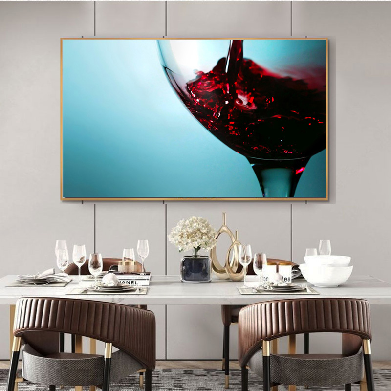 Canvas Paintings Wall Art Pictures Oil Painting Modern Kitchen Drink Glass Red Wine Bar Dinning Room Decor No Frame