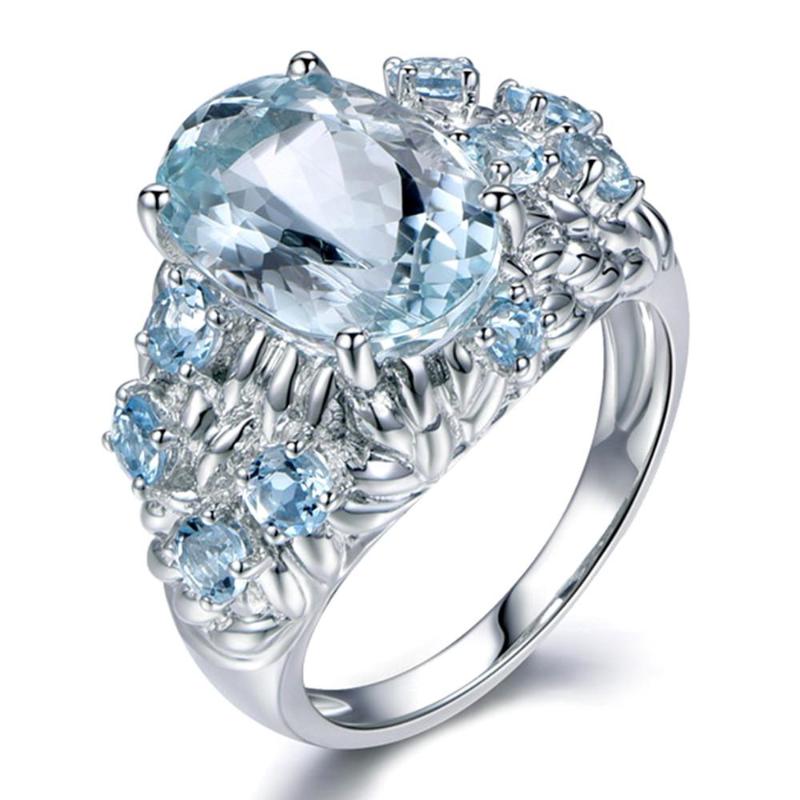 Cluster Rings Luxury Blue Aquamarine Gemstones Diamonds For Women Crystal Topaz 18k White Gold Silver Color Bijoux Jewelry Bague
Cluster Rings Luxury Blue Aquamarine Gemstones Diamonds For Women Crystal Topaz 18k White Gold Silver Color Bijoux Jewelry Bague