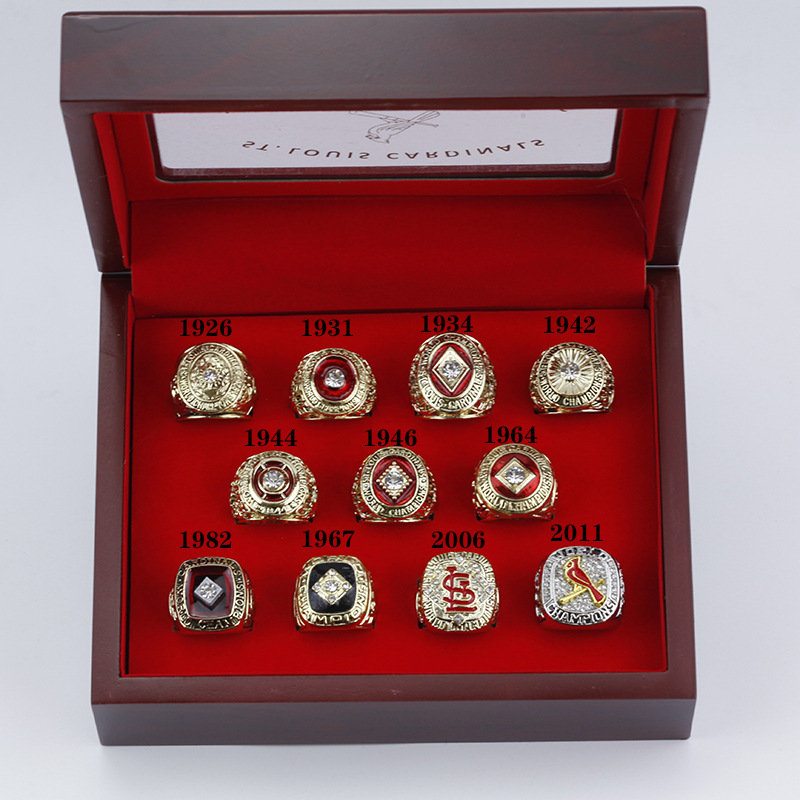 11pcs Cardinal Championship Ring Set, Golden;silver
