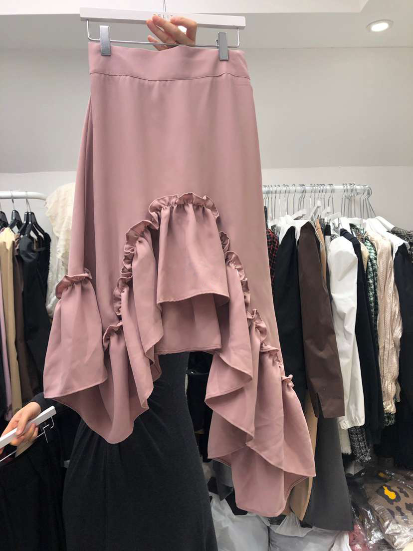 Nomikuma Spring New Women Skirt Causal Irregular Ruffle Patchwork Skirts High Waist Fashion Elegant Faldas Mujer 6E011 210427