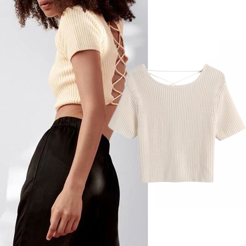 Women's Sweaters 2021 fashion womens summer Back lace up decor small top sexy short sleeve knitting ladies waist slim V9VV, Sky blue
Women's Sweaters 2021 fashion womens summer Back lace up decor small top sexy short sleeve knitting ladies waist slim V9VV, Sky blue