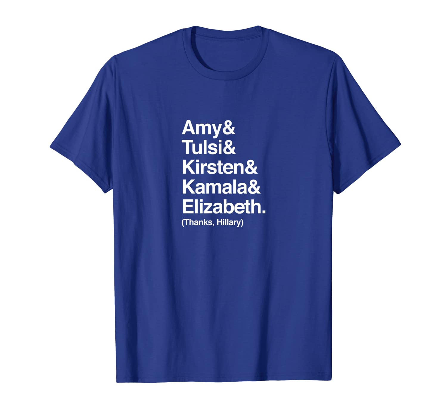 Female 2020 Presidential Candidates List T-Shirt, White;black