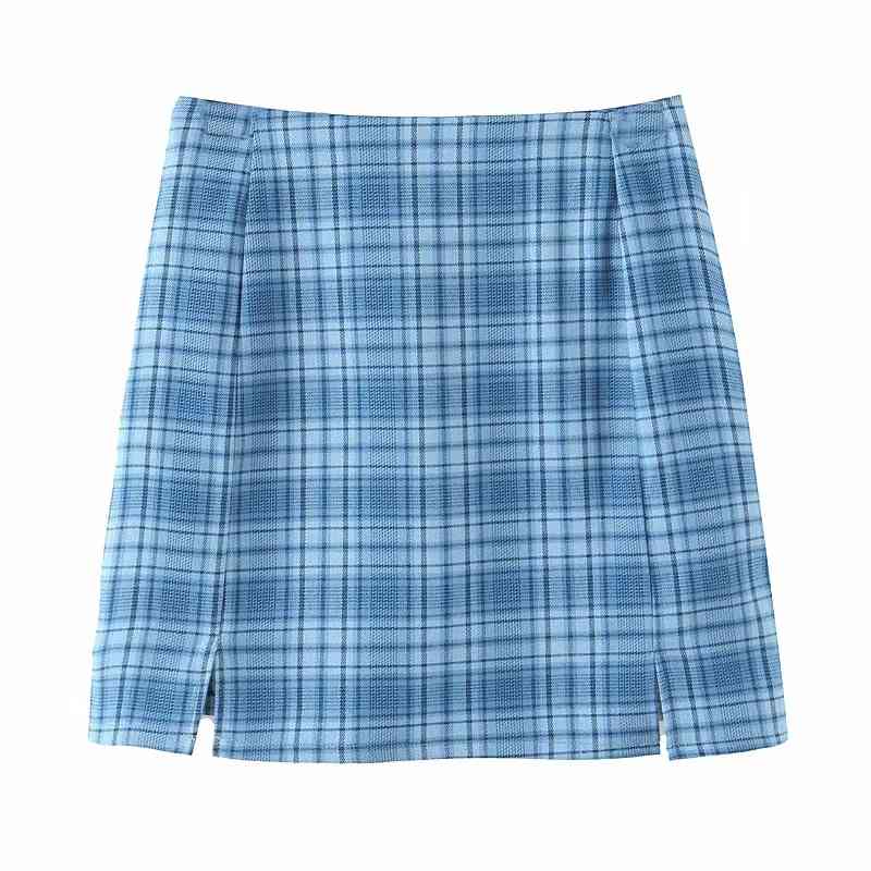 korean fashion plaid mini skirts womens vintage kawaii pencil skirt sweet faldas mujer 210521