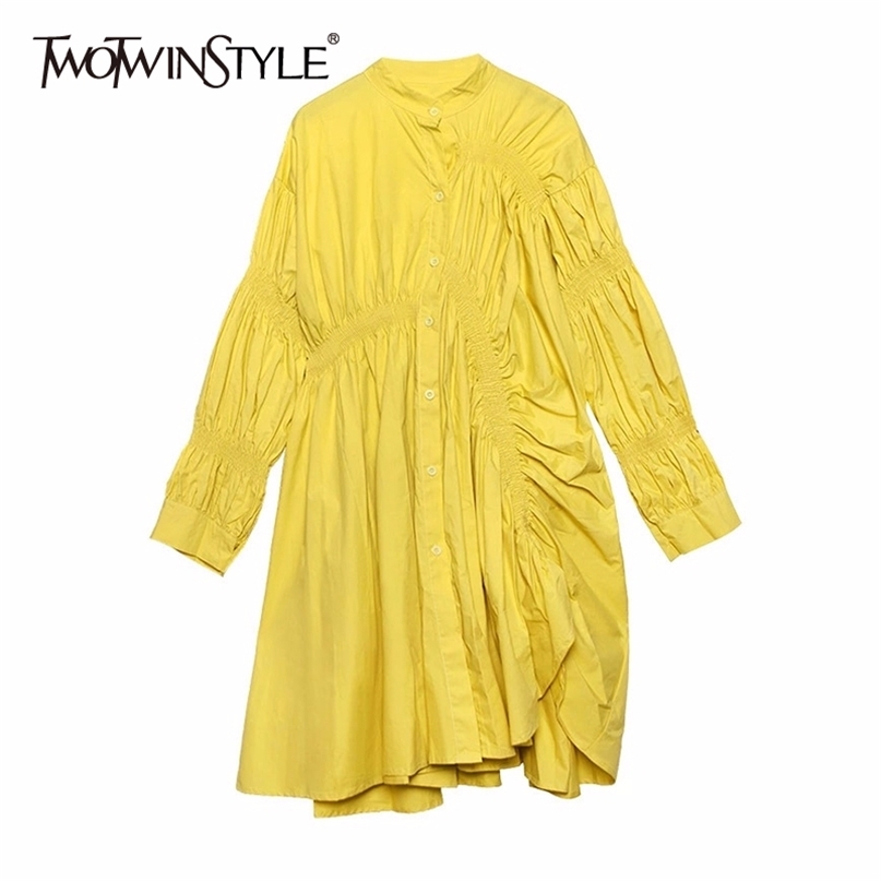 Ruched Long Sleeve Shirt Dress Female Lantern Asymmetrical Casual Dresses Women Big Sizes Autumn 210520, White
Ruched Long Sleeve Shirt Dress Female Lantern Asymmetrical Casual Dresses Women Big Sizes Autumn 210520, White