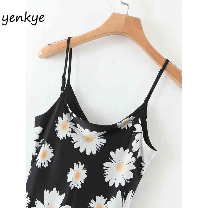 Floral Print Satin Sling Sexy Dress Women Sleeveless V Neck Sundress Summer A-line Slim Long Maxi Dress robe femme XQB2319 210515