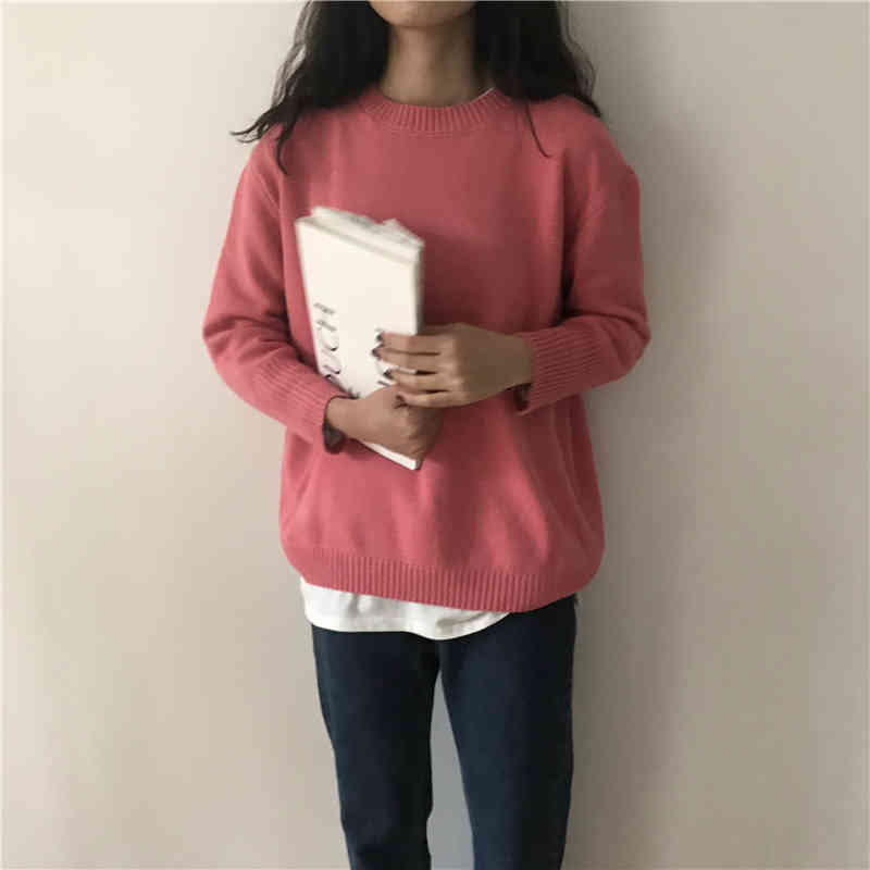 OL Vintage Outwear Pullover Tops Basic Bottoming Sweater Women Spring Autumn Elegant Knitted Sweaters 6 Colors 210421