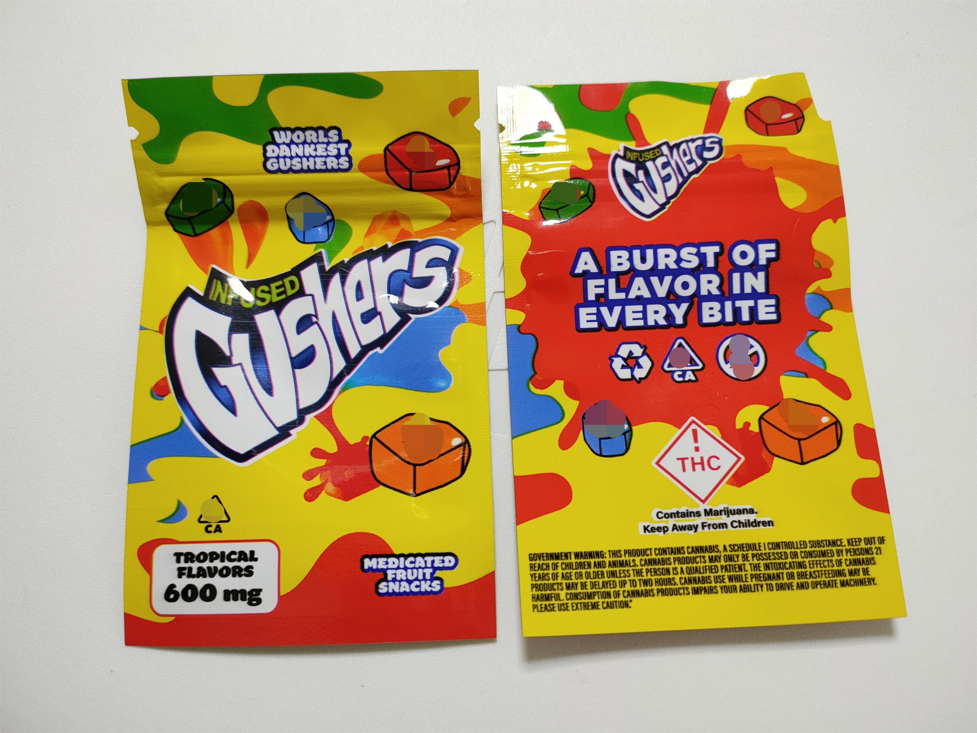 600mg Sour Gushers Exotic Mylar Bag Infused Smell Proof Dustproof Medibles Edibles Zipper Pouch For Tobacco Retail Packaging Bags
600mg Sour Gushers Exotic Mylar Bag Infused Smell Proof Dustproof Medibles Edibles Zipper Pouch For Tobacco Retail Packaging Bags