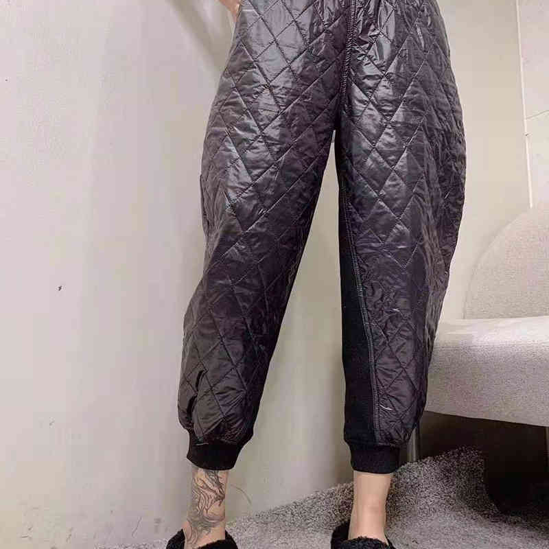 Arrival Autumn Winter Women Warm Light Down Cotton Pants all-matched Casual Elastic Waist Loose Harem Top Quality S530 210512