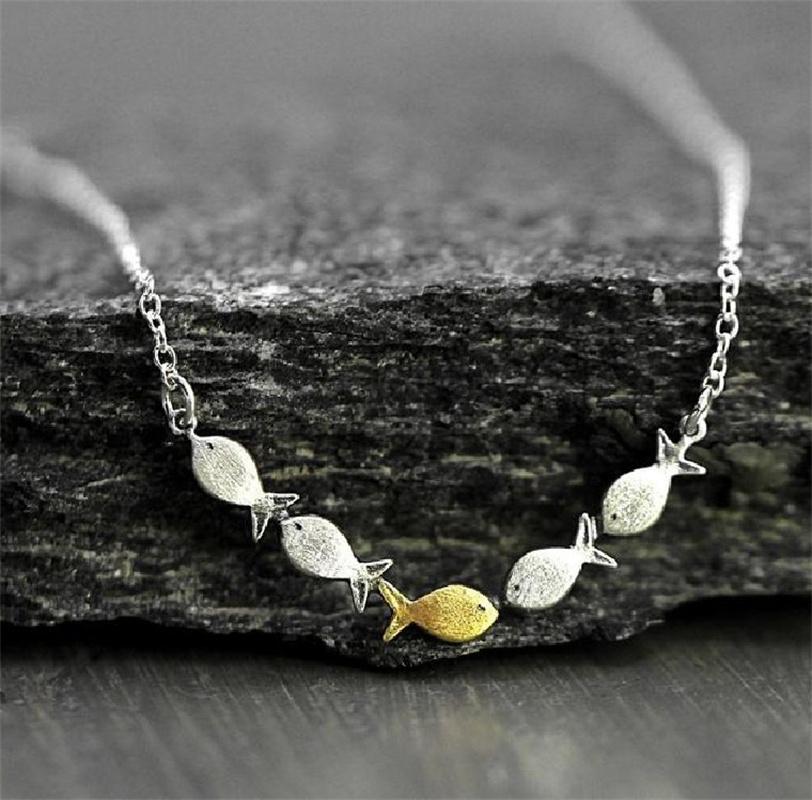 Chokers Summer Simple Forest Cute Drawing A Group Of Small Fish Necklace Creative Pendant Ladies Jewelry Party For Girlfriend
Chokers Summer Simple Forest Cute Drawing A Group Of Small Fish Necklace Creative Pendant Ladies Jewelry Party For Girlfriend