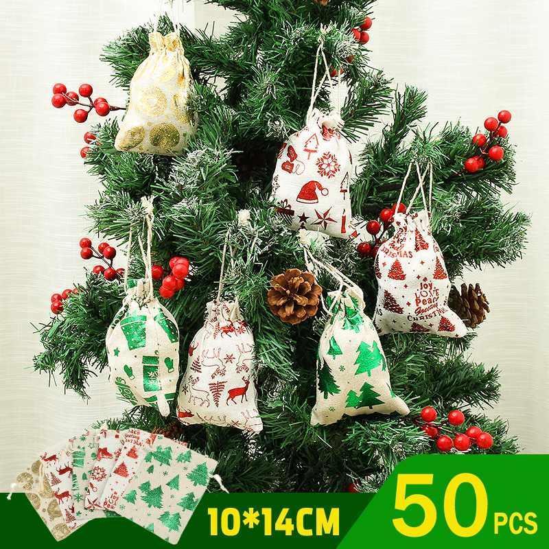 Gift Wrap 50pcs Christmas Bag Drawstring Cotton Linen Packaging Birthday Wedding Party Decoration Favors Drawable
Gift Wrap 50pcs Christmas Bag Drawstring Cotton Linen Packaging Birthday Wedding Party Decoration Favors Drawable