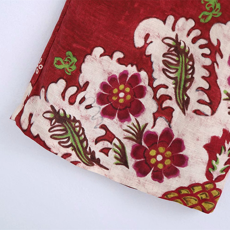 Casual Women High Waist Straight Pants Summer Fashion Ladies Chinese Style Trousers Printed Linen 210515