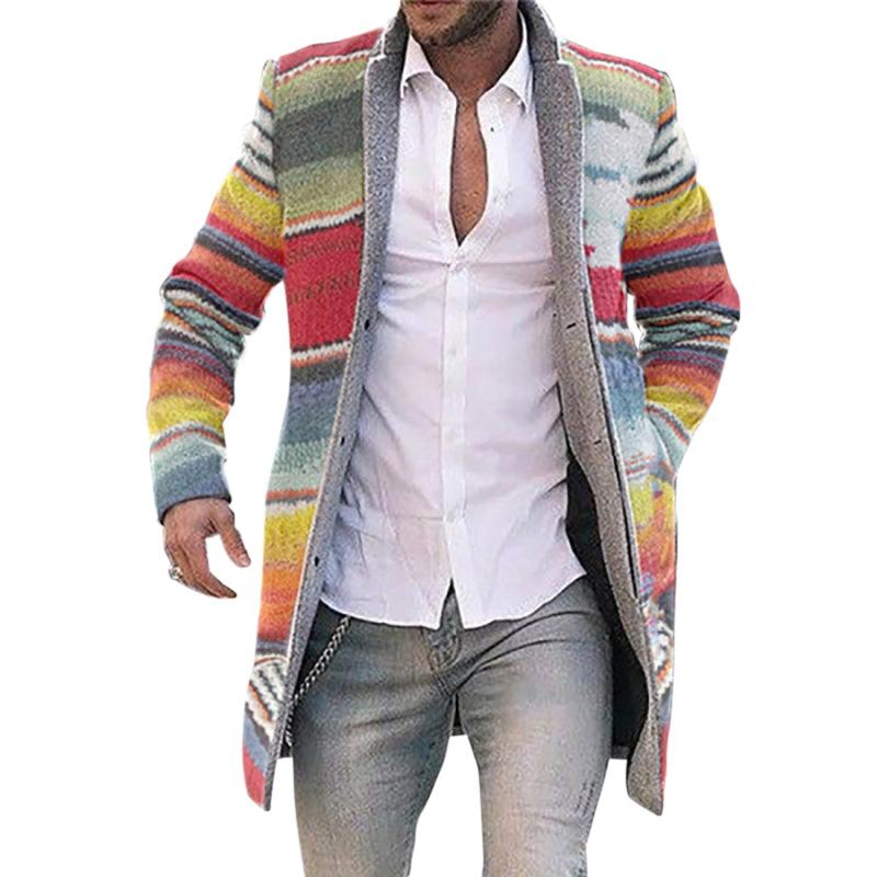 Men' Trench Coats Woolen Windbreaker Designer Rainbow Print Single-Breasted Jacket 2021 Male Outwear Long Sleeves Luxury Mid-Long Coat, 01
Men' Trench Coats Woolen Windbreaker Designer Rainbow Print Single-Breasted Jacket 2021 Male Outwear Long Sleeves Luxury Mid-Long Coat, 01