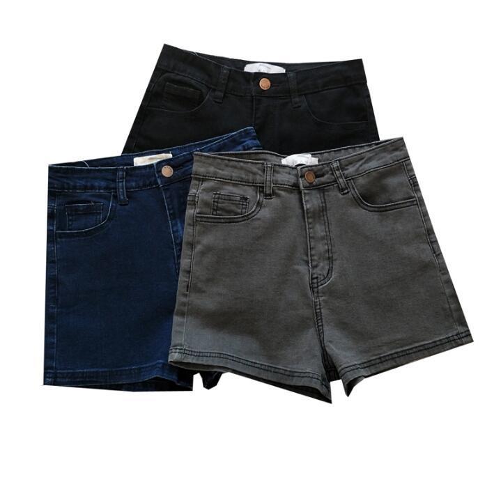 Mom Jeans Vintage High Waist 2021 Summer Stretch Washed Denim Mini Short Retro Casual Black Blue Boyfriend Korean Shorts Women's