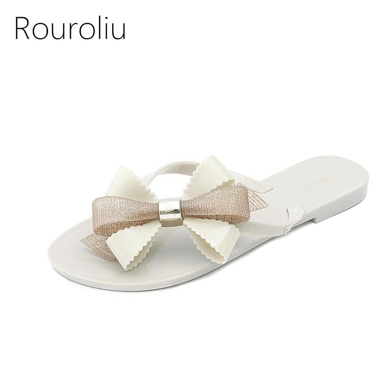 Slippers Rouroliu Women Simple Fashion Outside Travel Jelly Beach Shoes Mix Colors Comfortable Non-Slip Bowknot Flip Flops Woman RB264, Black
Slippers Rouroliu Women Simple Fashion Outside Travel Jelly Beach Shoes Mix Colors Comfortable Non-Slip Bowknot Flip Flops Woman RB264, Black