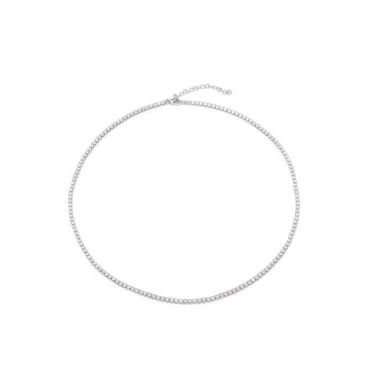 High Quality Cz Cubic Zirconia Choker Necklace Women 2Mm m 5Mm Sier 18K Gold Plated Thin Diamond Chain Tennis Necklace220a