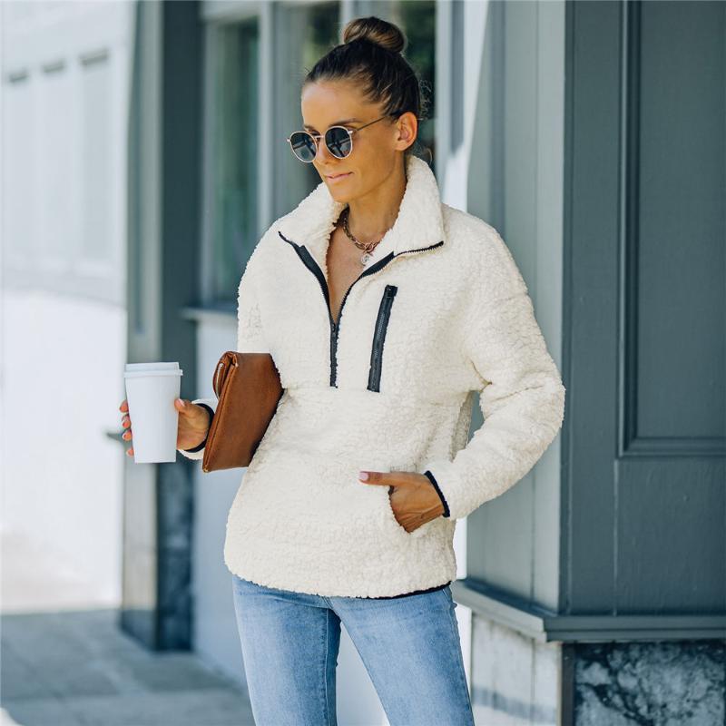 Women's Sweaters Women Winter Teddy Sweater Faux Fur Sherpa Fleece Zipper Pullover Autumn Warm Streetwear Patch Pockets Fuzzy Casual, White;black
Women's Sweaters Women Winter Teddy Sweater Faux Fur Sherpa Fleece Zipper Pullover Autumn Warm Streetwear Patch Pockets Fuzzy Casual, White;black
