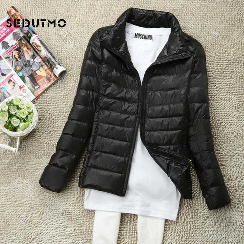 SEDUTMO Winter Plus Size 4XL Women Down Coat Short Ultra Light Duck Down Jackets Slim Puffer Jacket Autumn Parkas ED660 T200831