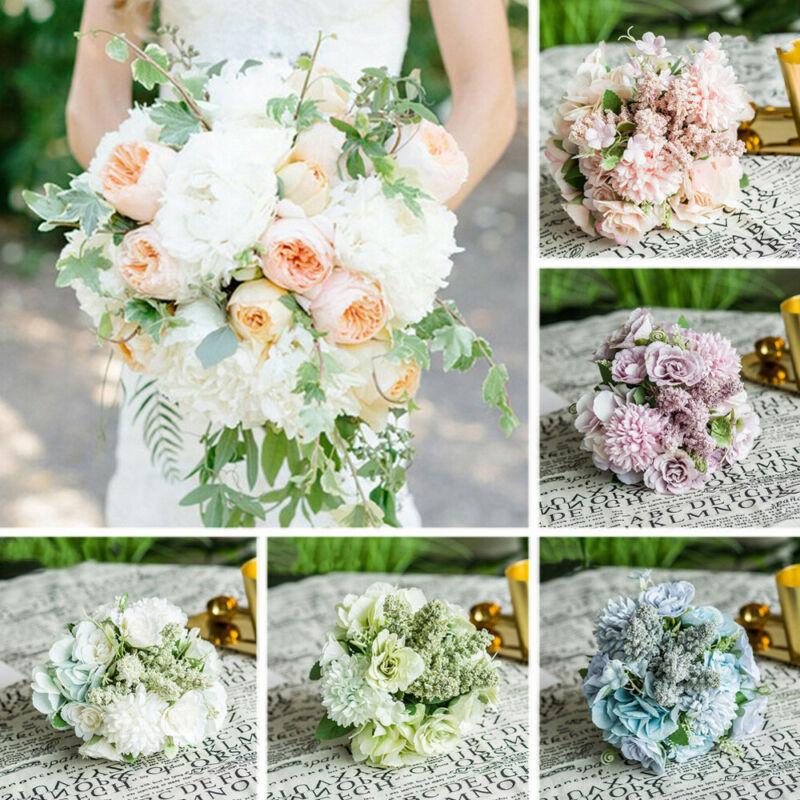Brand Style Artificial Rose Flower For Wedding Party Home Decor Fake Flowers Bridal Bouquet Decorative & Wreaths