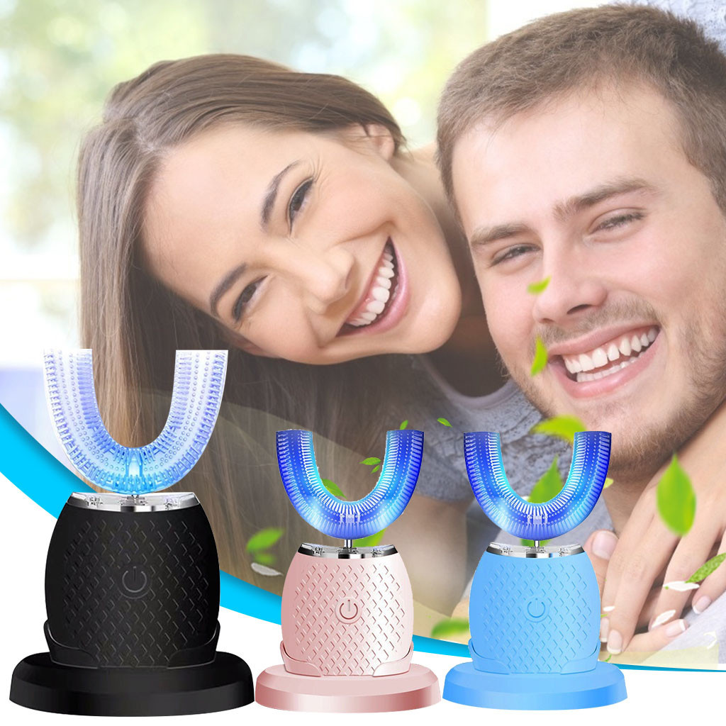 Bain sheath new electric toothbrush in the form of u-proof water silicone whitening blue teeth cleaner vibration frequency