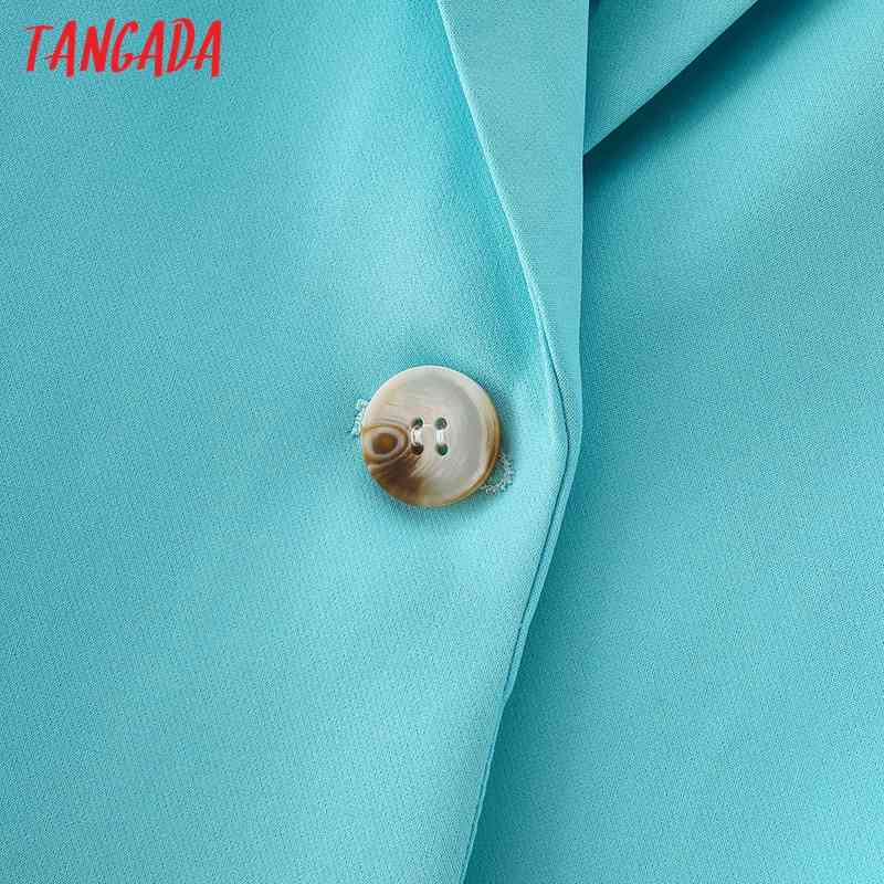 Women Office Blazer Coat Vintage Notched Collar Pocket Fashion Female Work Chic Tops DA39 210416